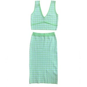 Milk and honey checkered pencil skirt set size L